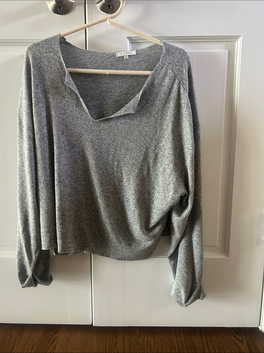 Z Supply Heather Gray V-Neck Relaxed Knit Top